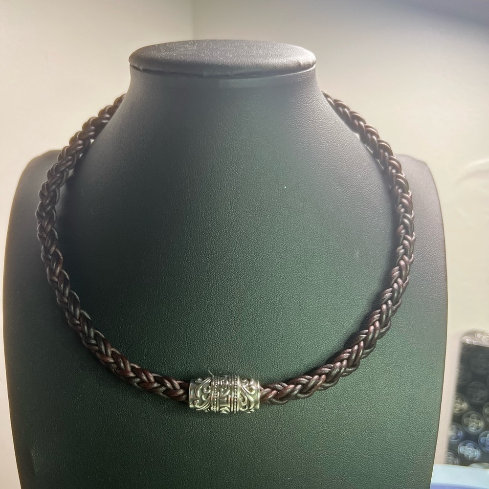 Urban Survival Gear Braided Leather Necklace 18” D13
